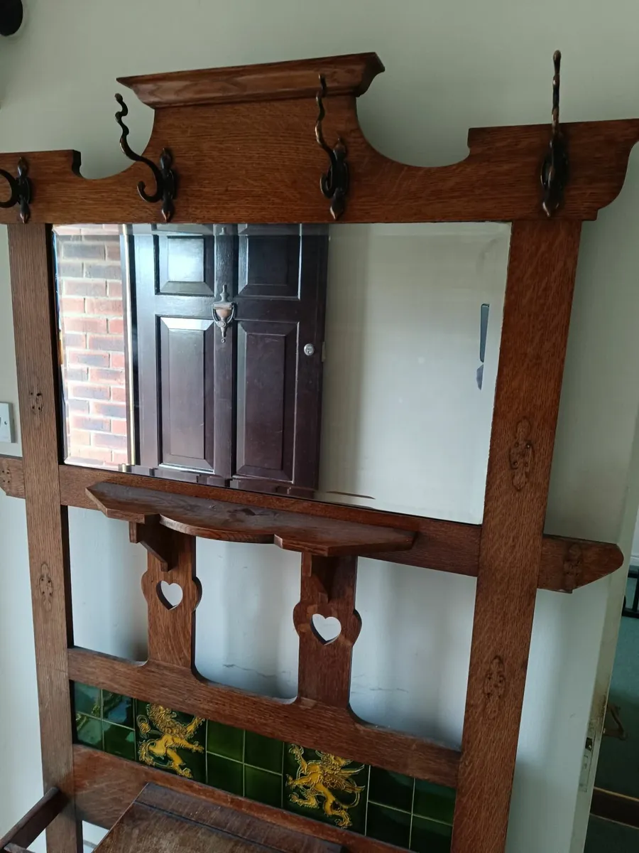 Vintage hallway stand coat rack - Image 4