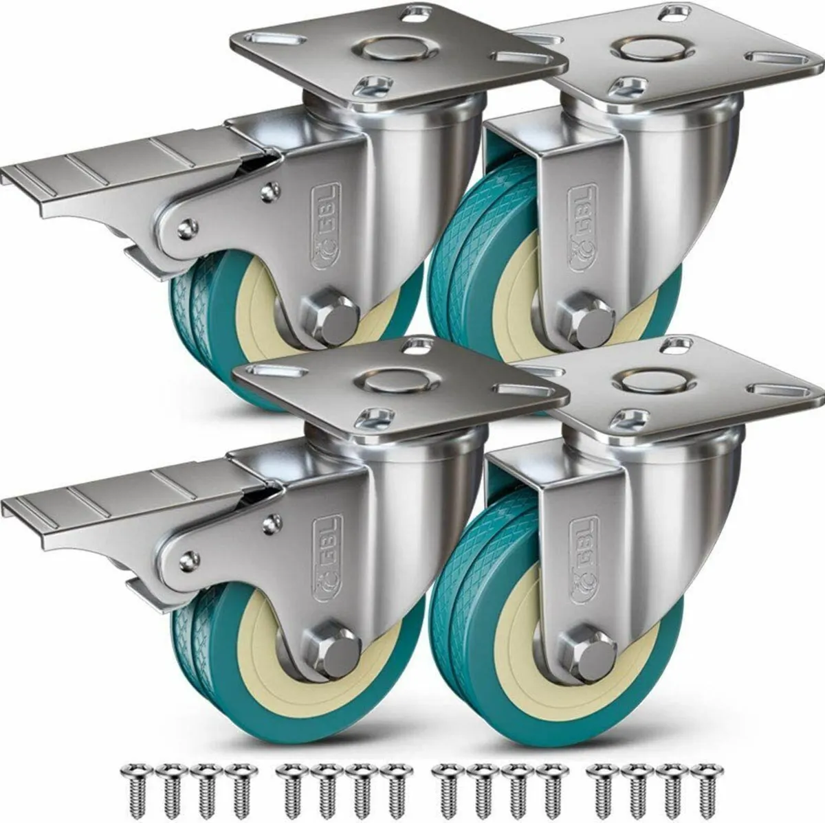 Castor Wheels 50mm with Screws Heavy Duty 200KG - Image 1