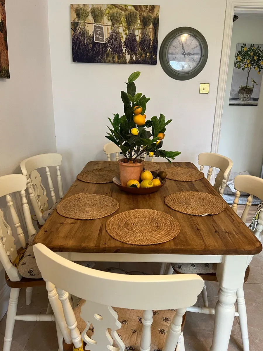 Farmhouse table and chairs - Image 2