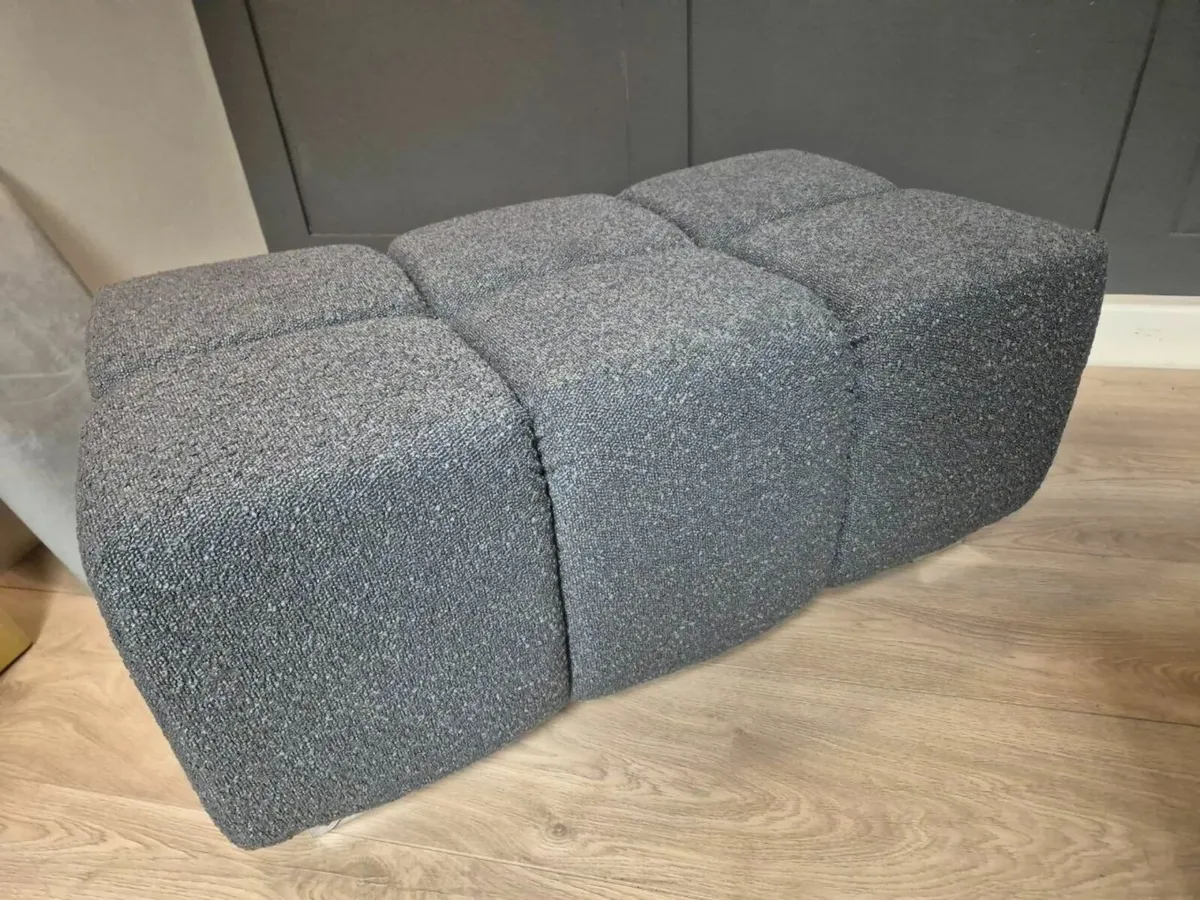 Bouclé Bubble Pouffe Ottoman  Custom Colours - Image 1