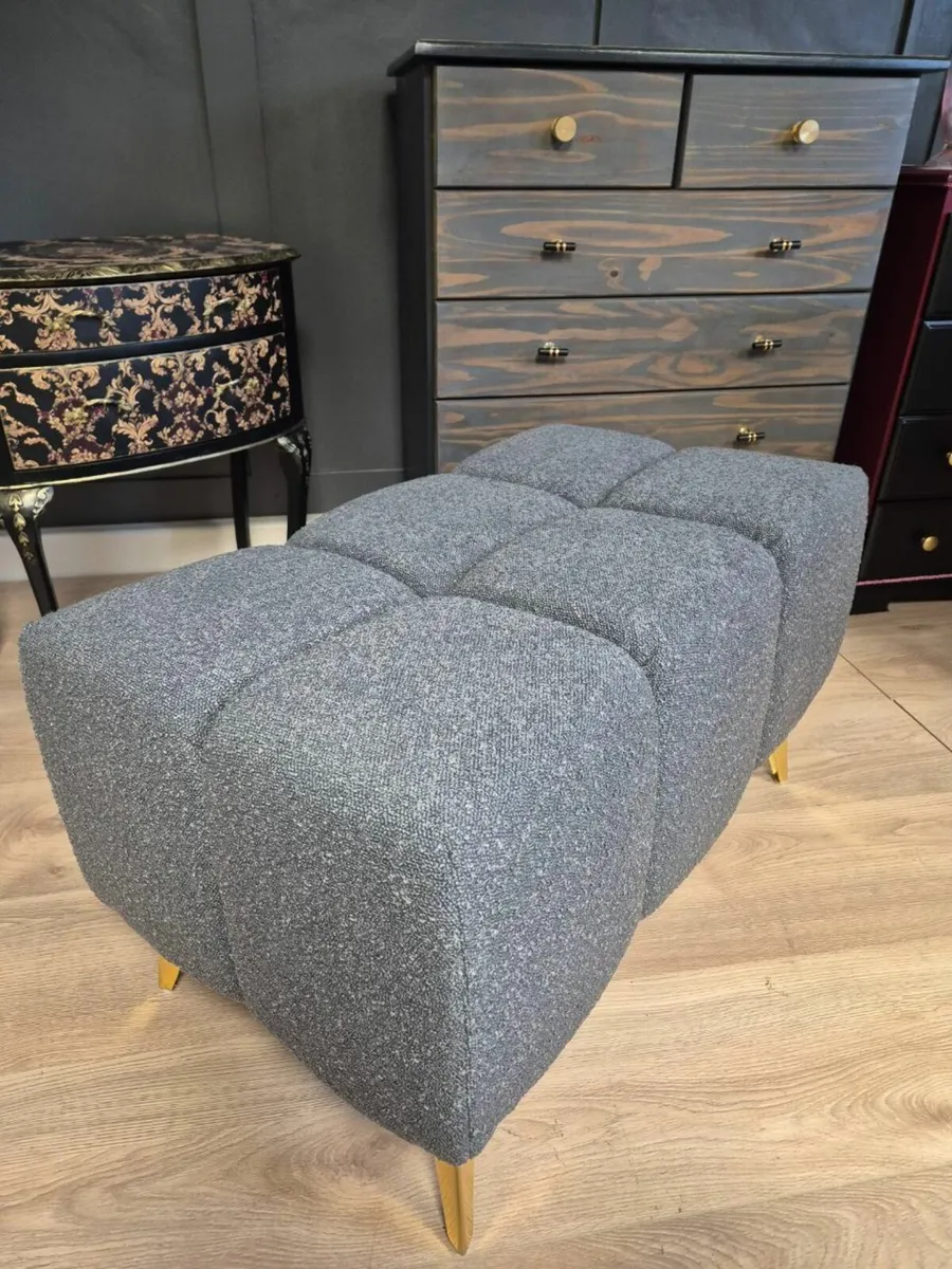 Bouclé Bubble Pouffe Ottoman  Custom Colours - Image 2