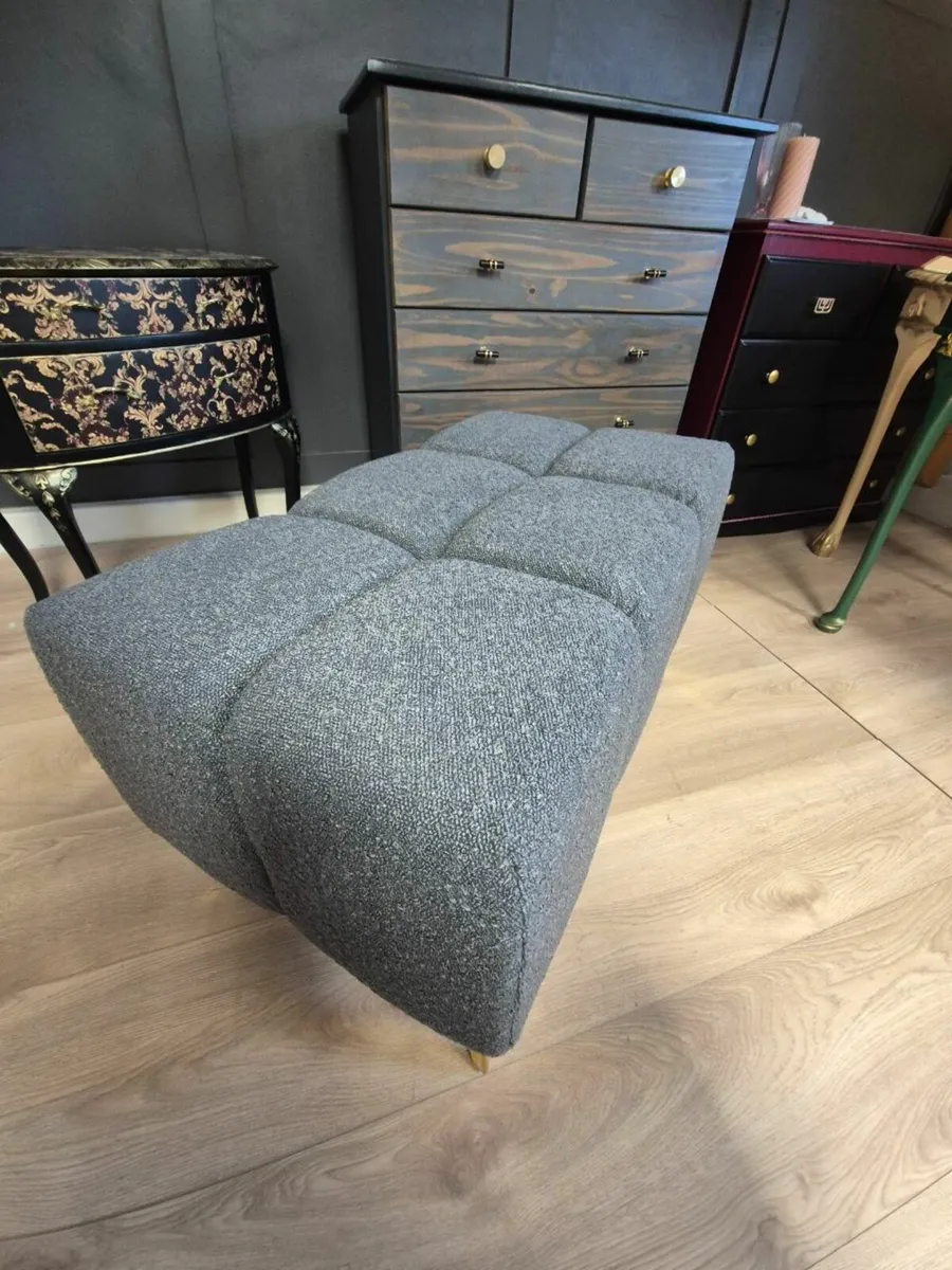 Bouclé Bubble Pouffe Ottoman  Custom Colours - Image 3