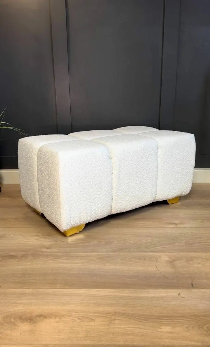 Bouclé Bubble Pouffe Ottoman  Custom Colours - Image 4