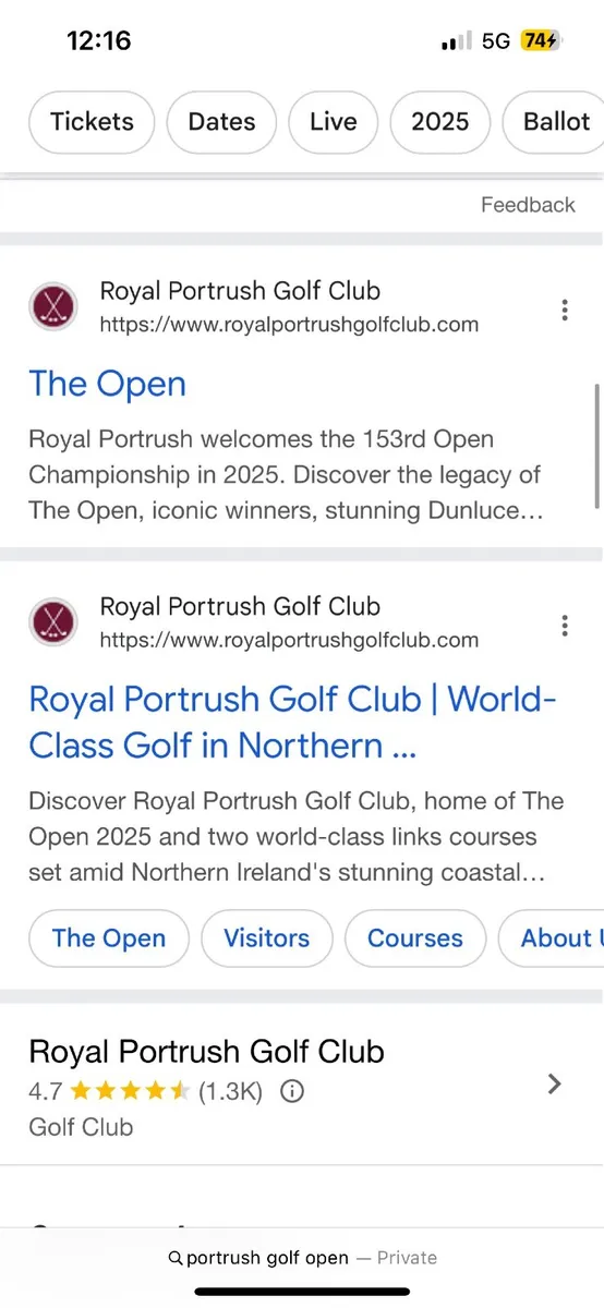 Open golf at Portrush 2025