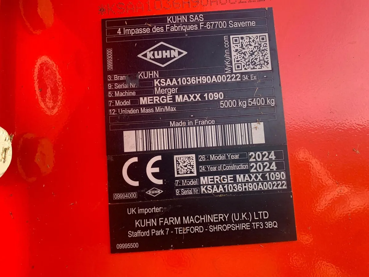 KUHN MERGE MAXX 1090 - EX DEMO @ 0% - Image 2