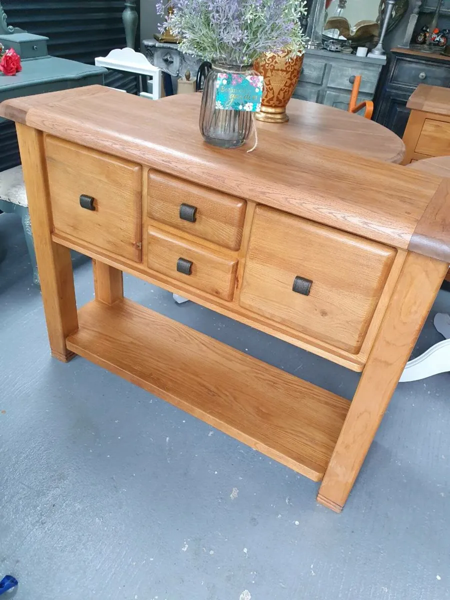 Solid oak kitchen console cabinet - Image 3