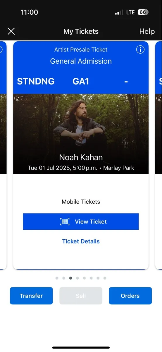 3 Noah Kahan standing tickets marlay park 1st july