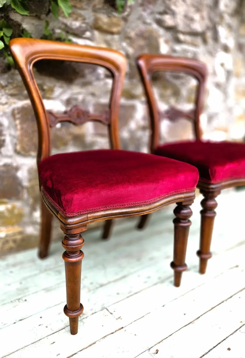 Pair of Victorian Balloon Back Chairs- Circa 1880 - Image 3