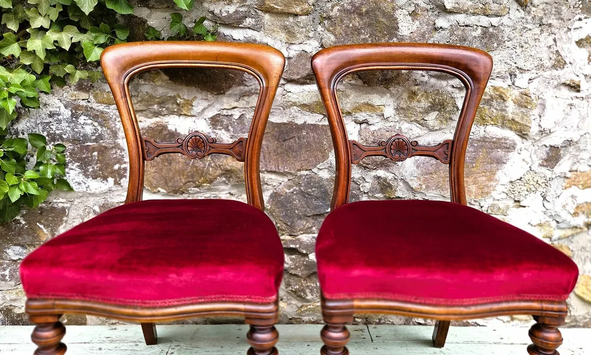 Pair of Victorian Balloon Back Chairs- Circa 1880 - Image 4
