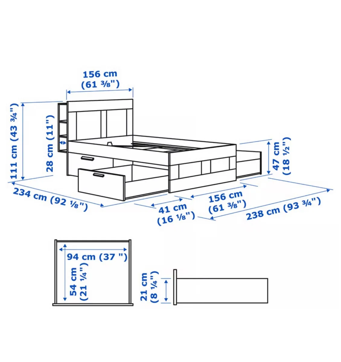 King Size Bed Frame and Headboard - Image 2