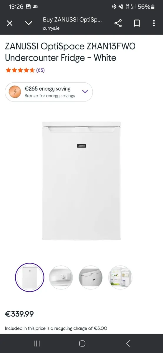 Zanusi under counter Fridge