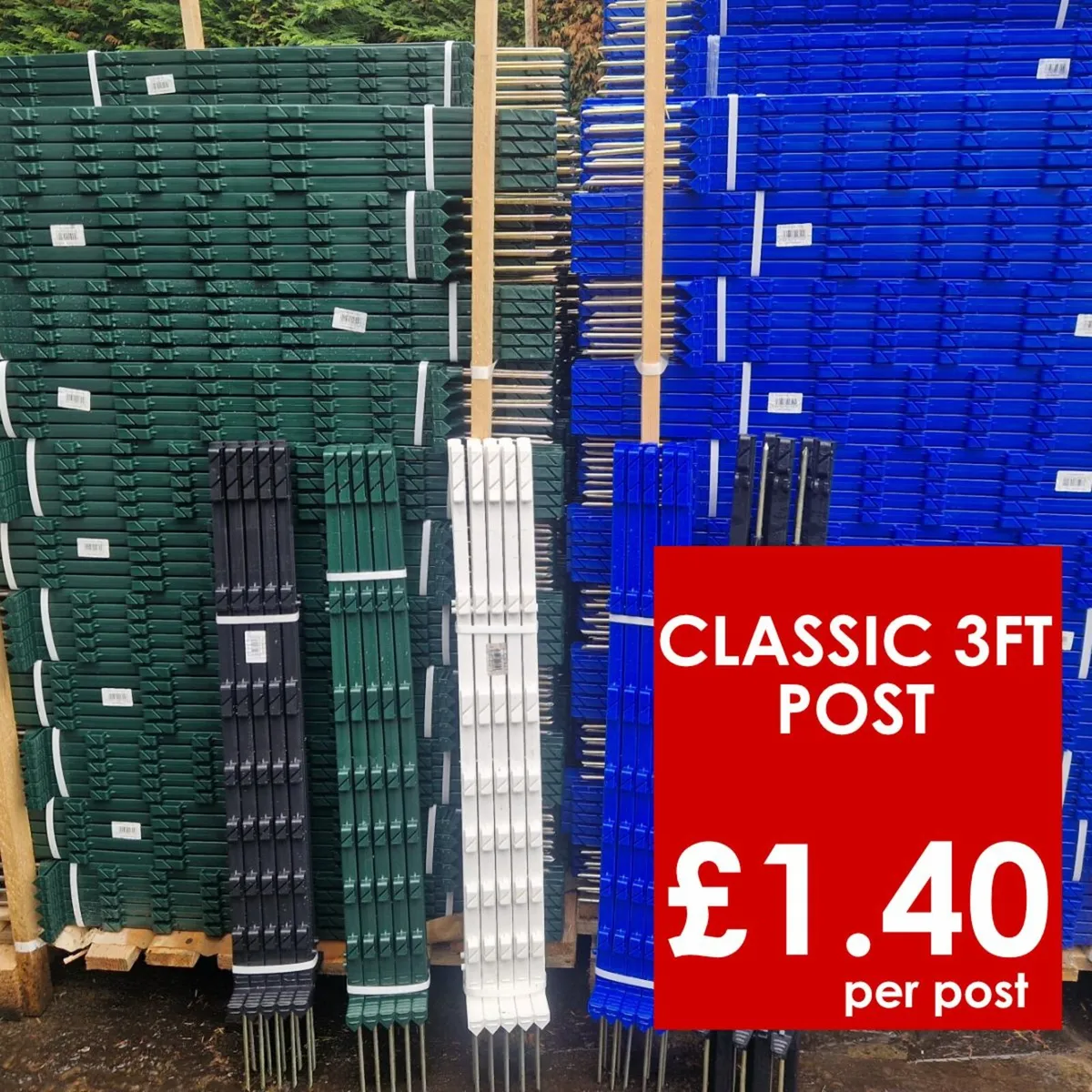 Plastic Fence Posts 3ft 5ft Heavy Duty Packs of 10 - Image 2