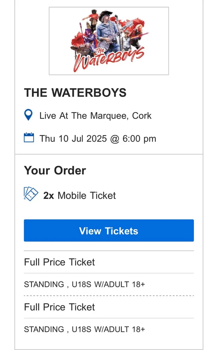 Waterboys Marquee Cork