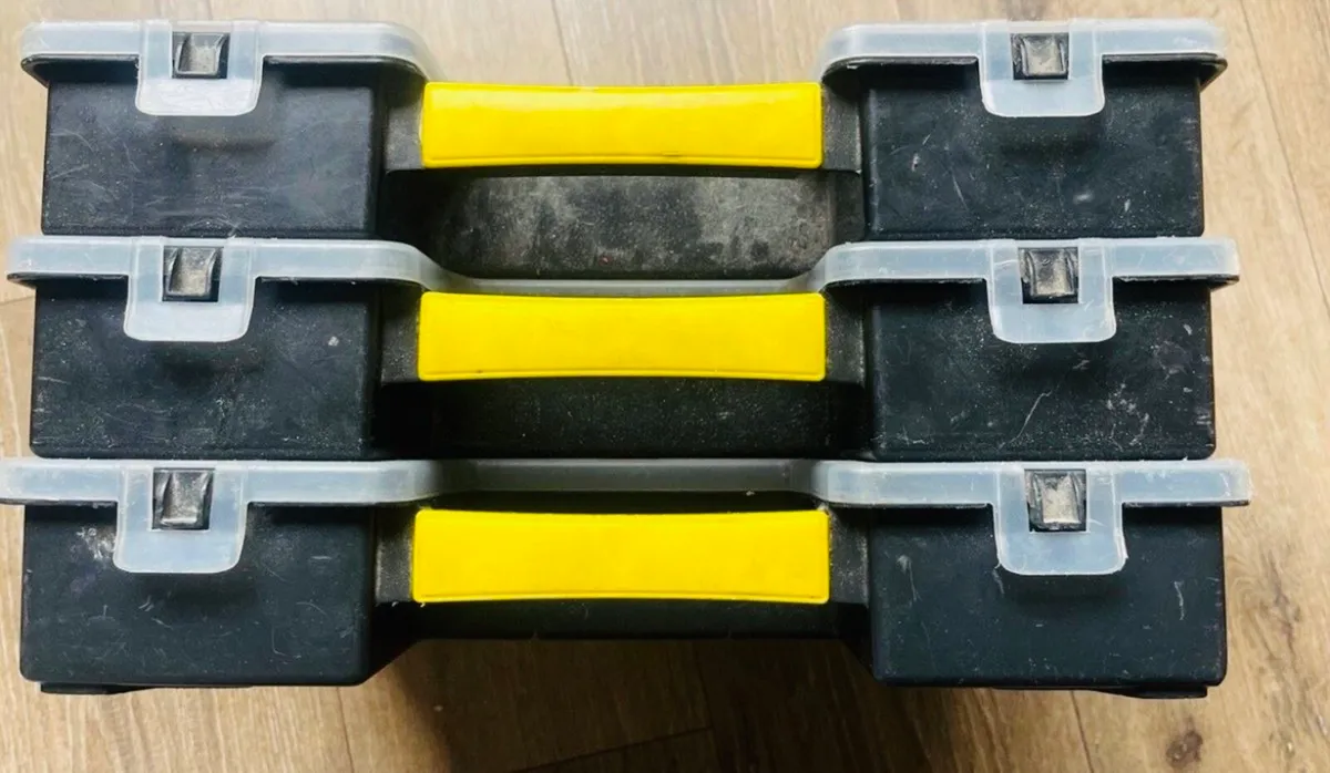 Three hard plastic tools boxes - Image 2