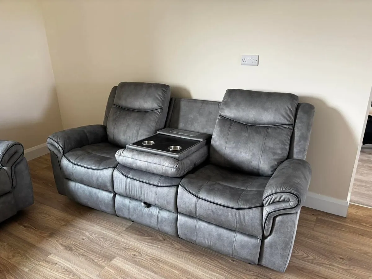 New 3+2 Or 3+1+1 Grey Denver Fabric Recliner - Image 2