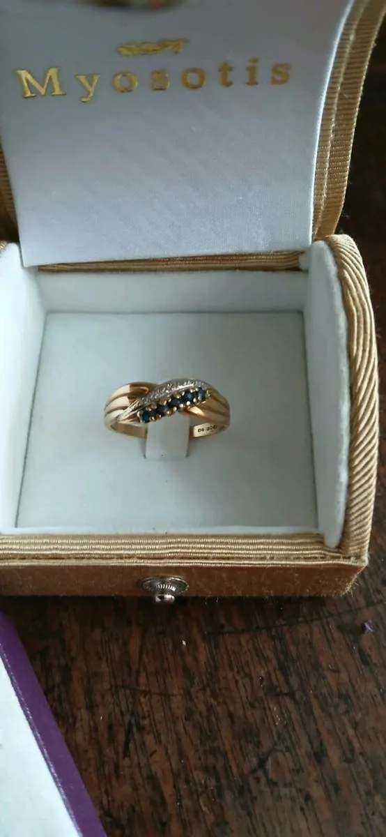 9ct Sapphaire and Diamond Ring - Image 1