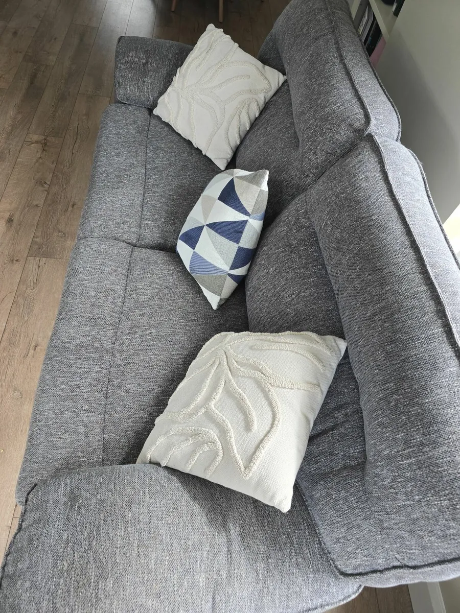 Grey 2 seater manual recliner - Image 2