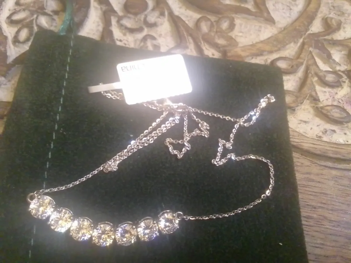 STERLING SILVER SWAROVSKI CRYSTAL PENDANT 20" NEW - Image 1