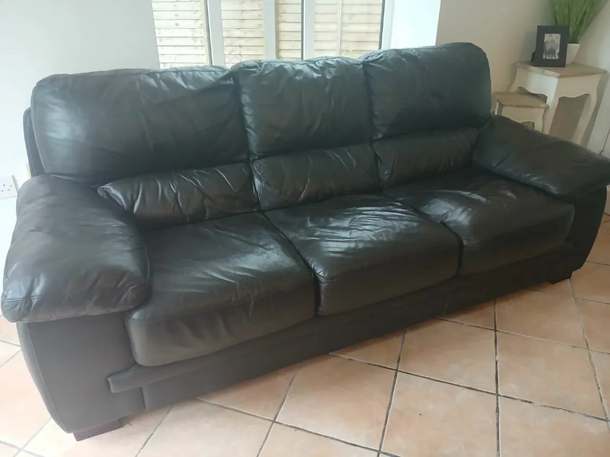 Leather Suite Dark Brown - Image 2