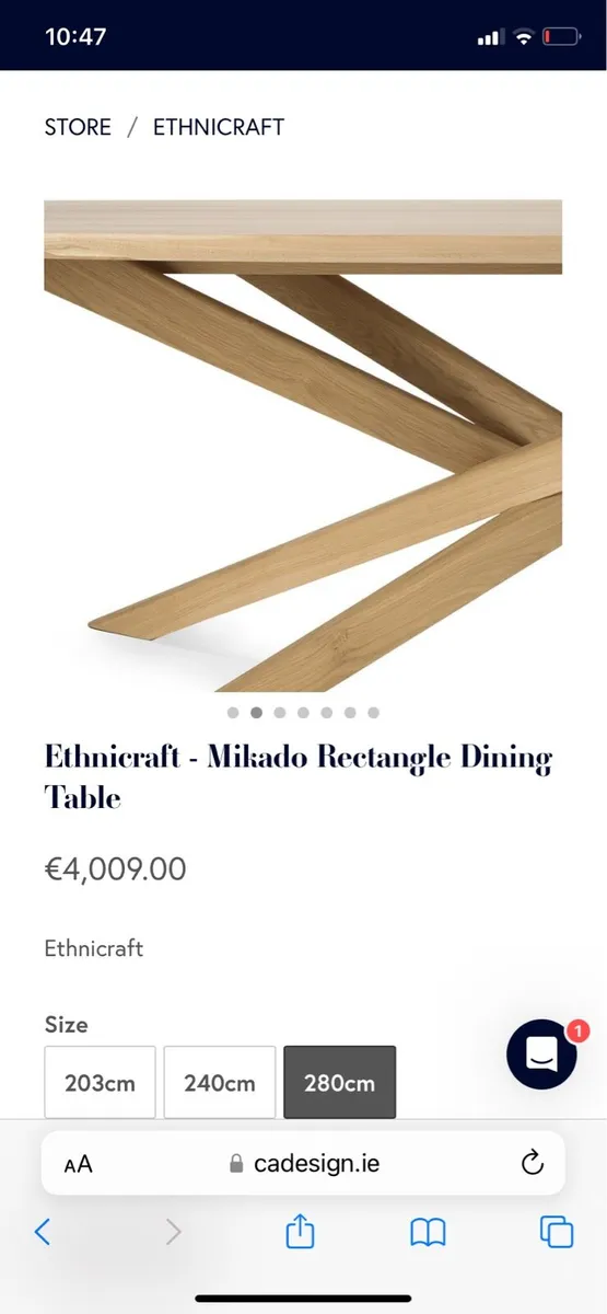 Ethnicraft mikado dining  table brand new in crate - Image 4