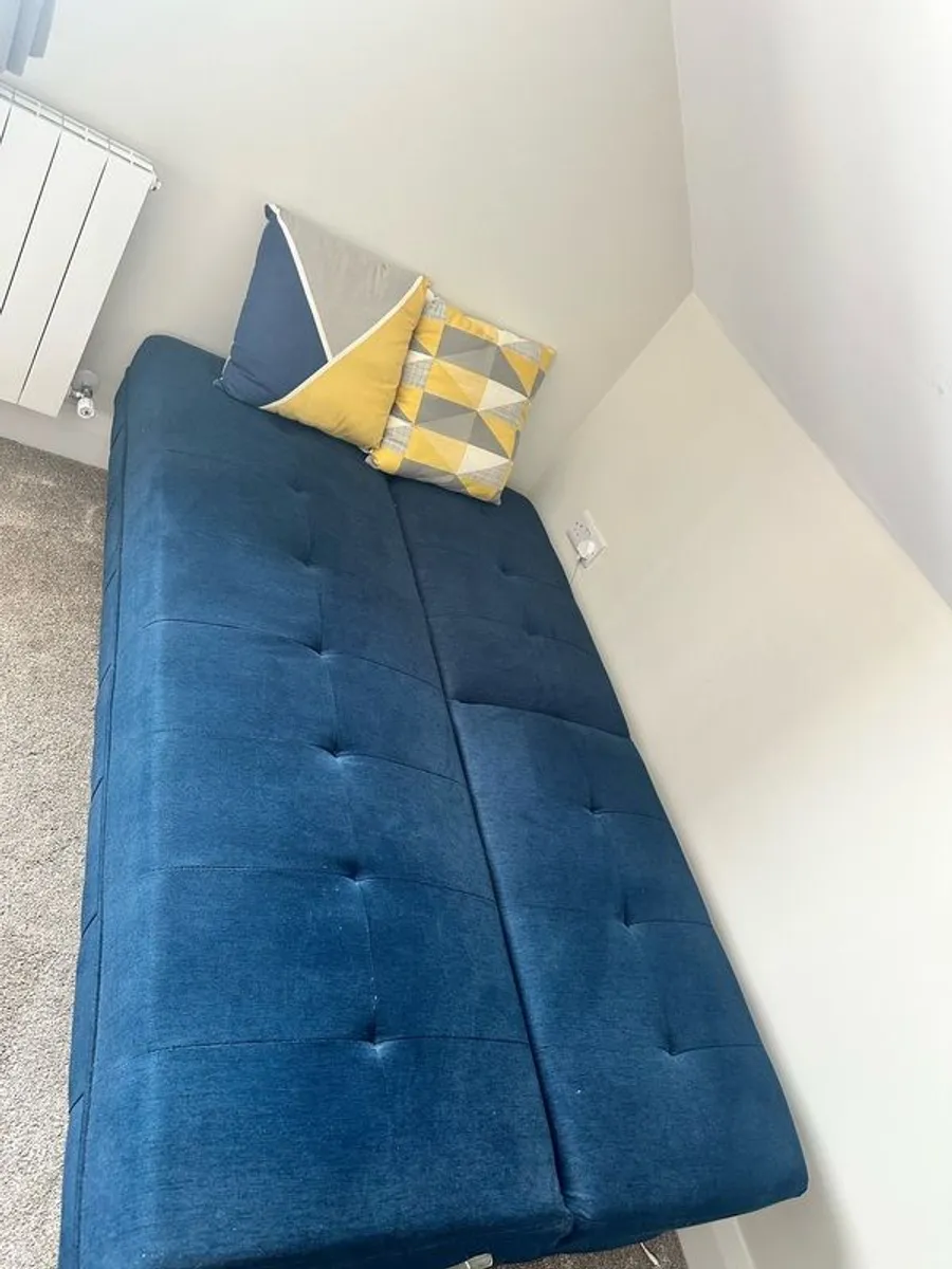 3 Seater Navy Sofa Bed - Image 2