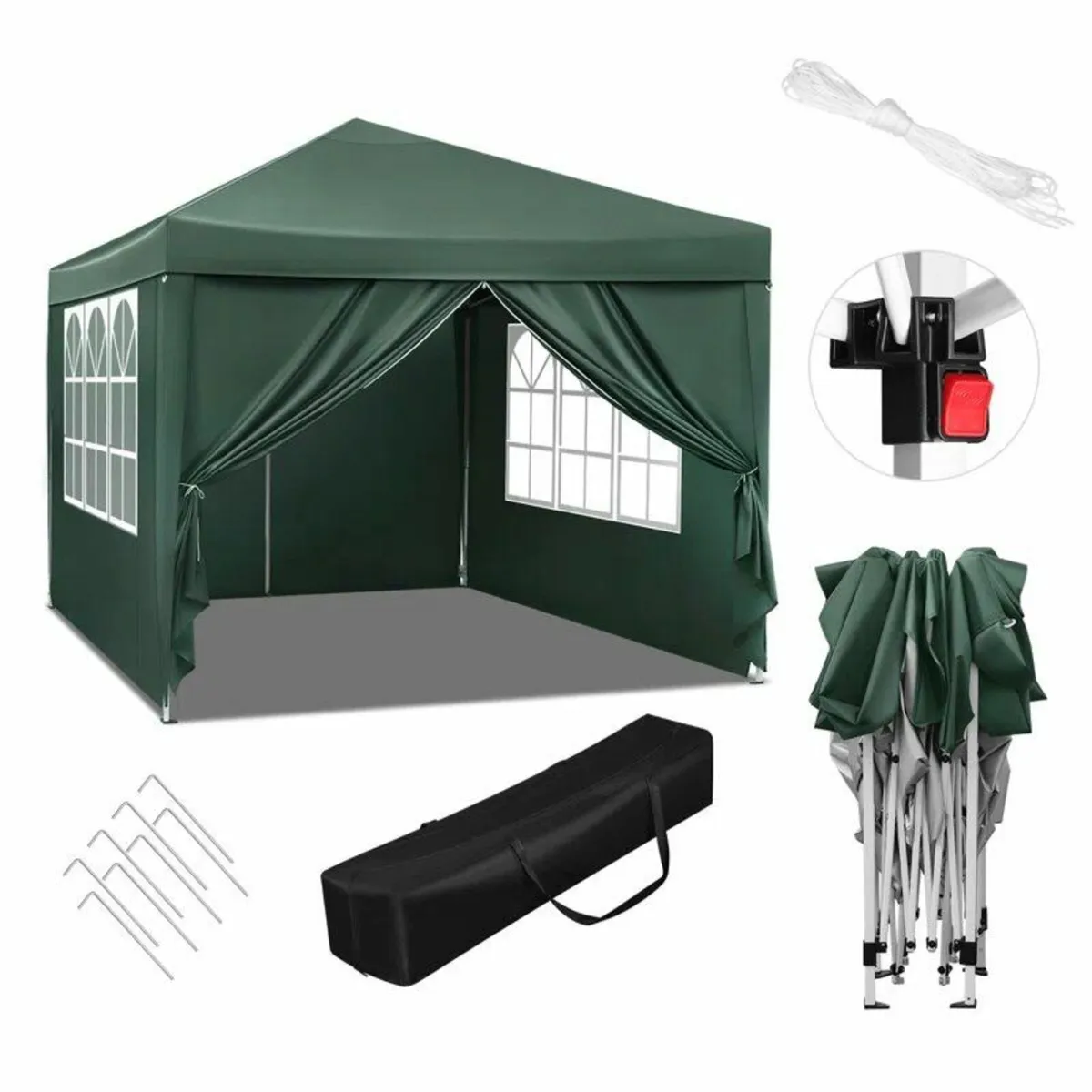 3x3m pop up gazebo with 4 side walls - Image 2
