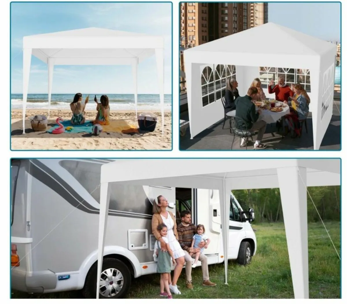 Waterproof 3x3m Gazebo with 4 side walls - Image 4