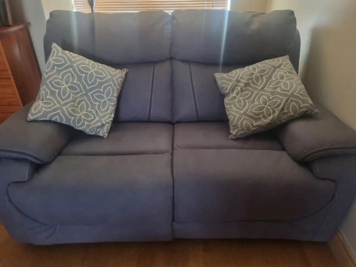 Grey 2 seater recliner sofa - Image 1