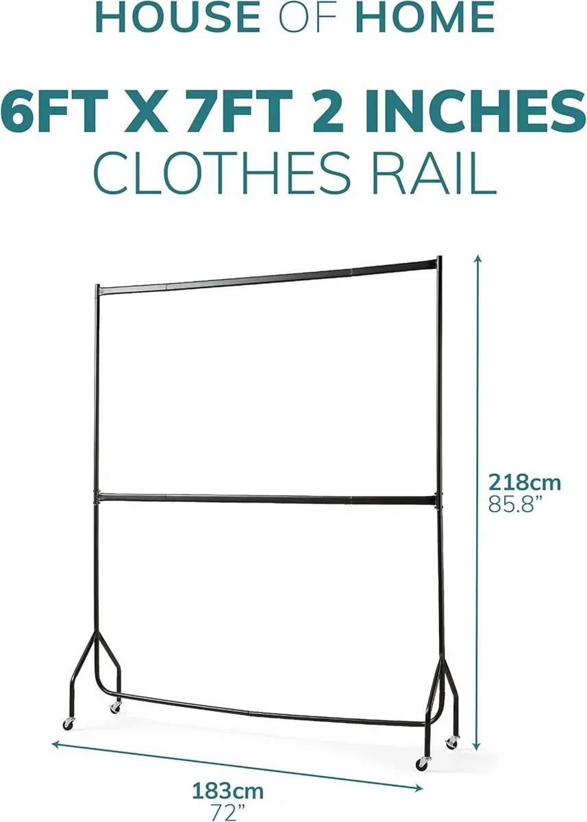 Extra Heavy Duty 2 Tier Clothes Rail 183 width - Image 3