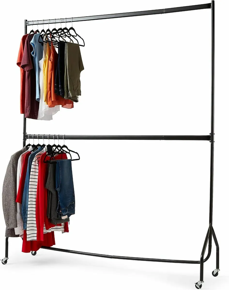 Extra Heavy Duty 2 Tier Clothes Rail 183 width - Image 2