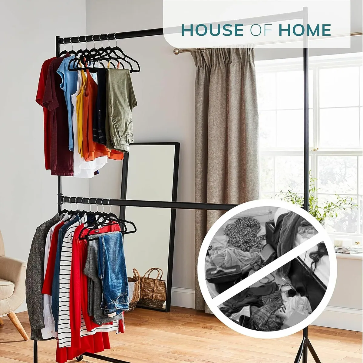 Extra Heavy Duty 2 Tier Clothes Rail 183 width - Image 1