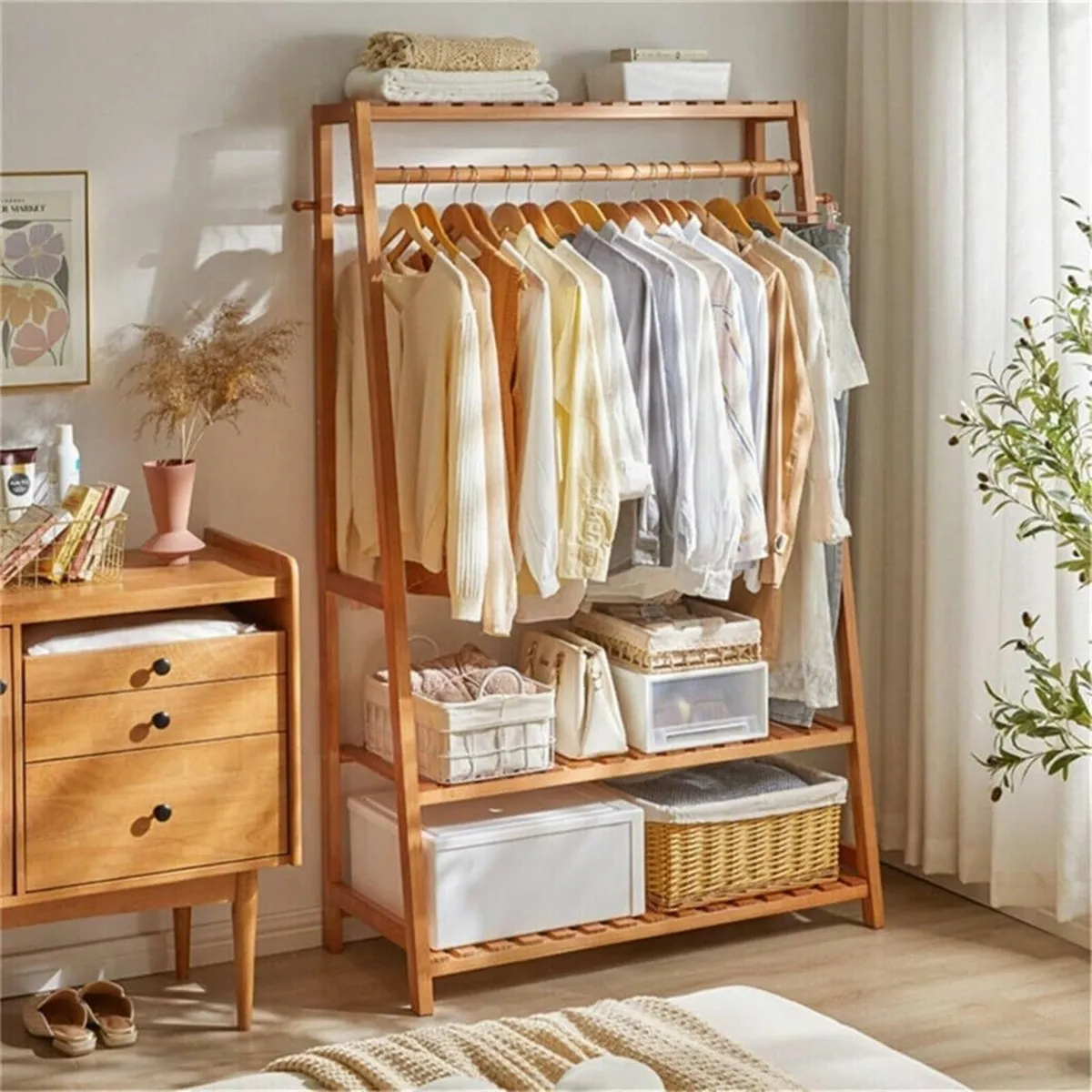 Clothes Rail Rack: Free Standing Storage Shelves - Image 1