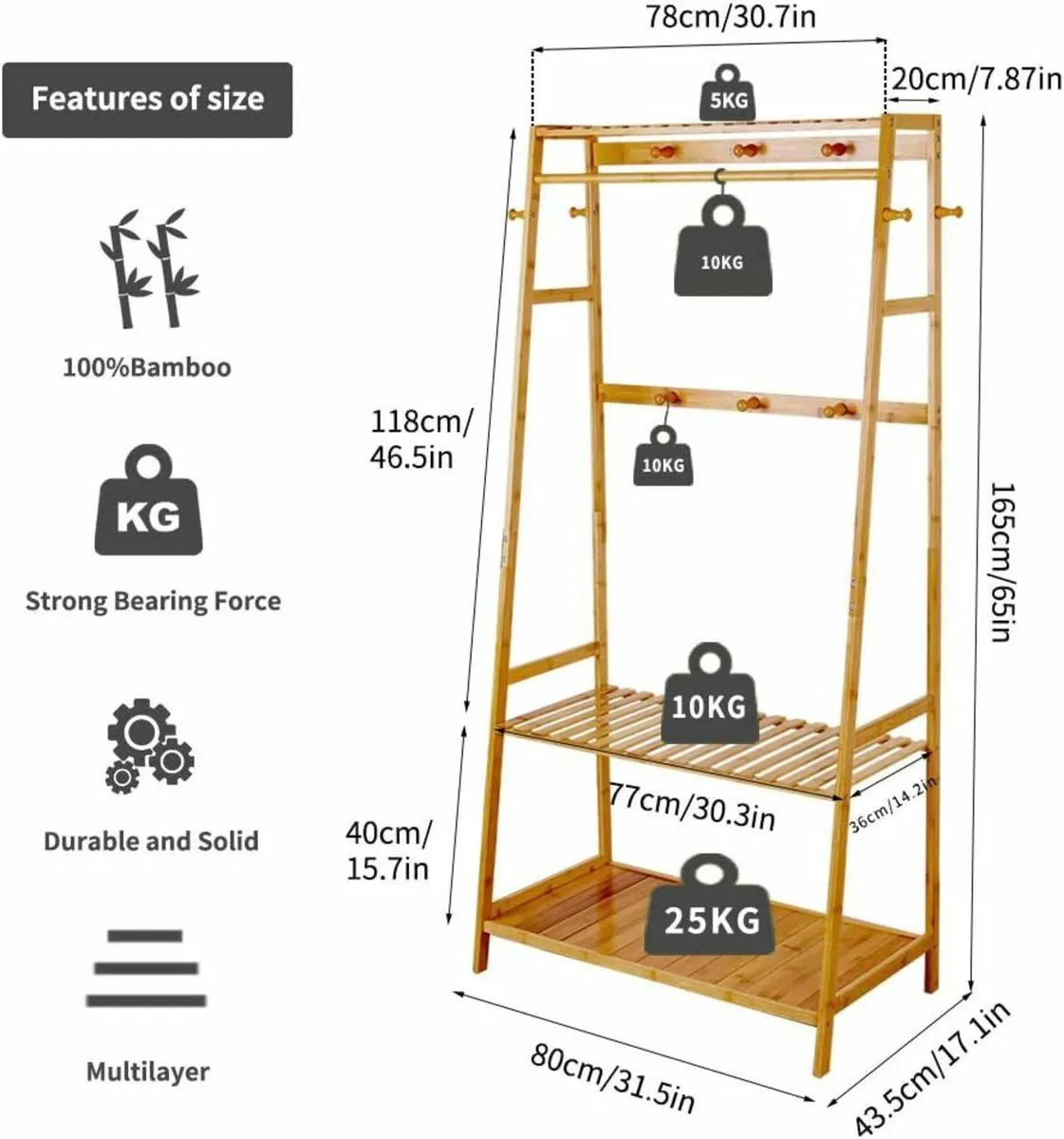 Clothes Rail Rack: Free Standing Storage Shelves - Image 2
