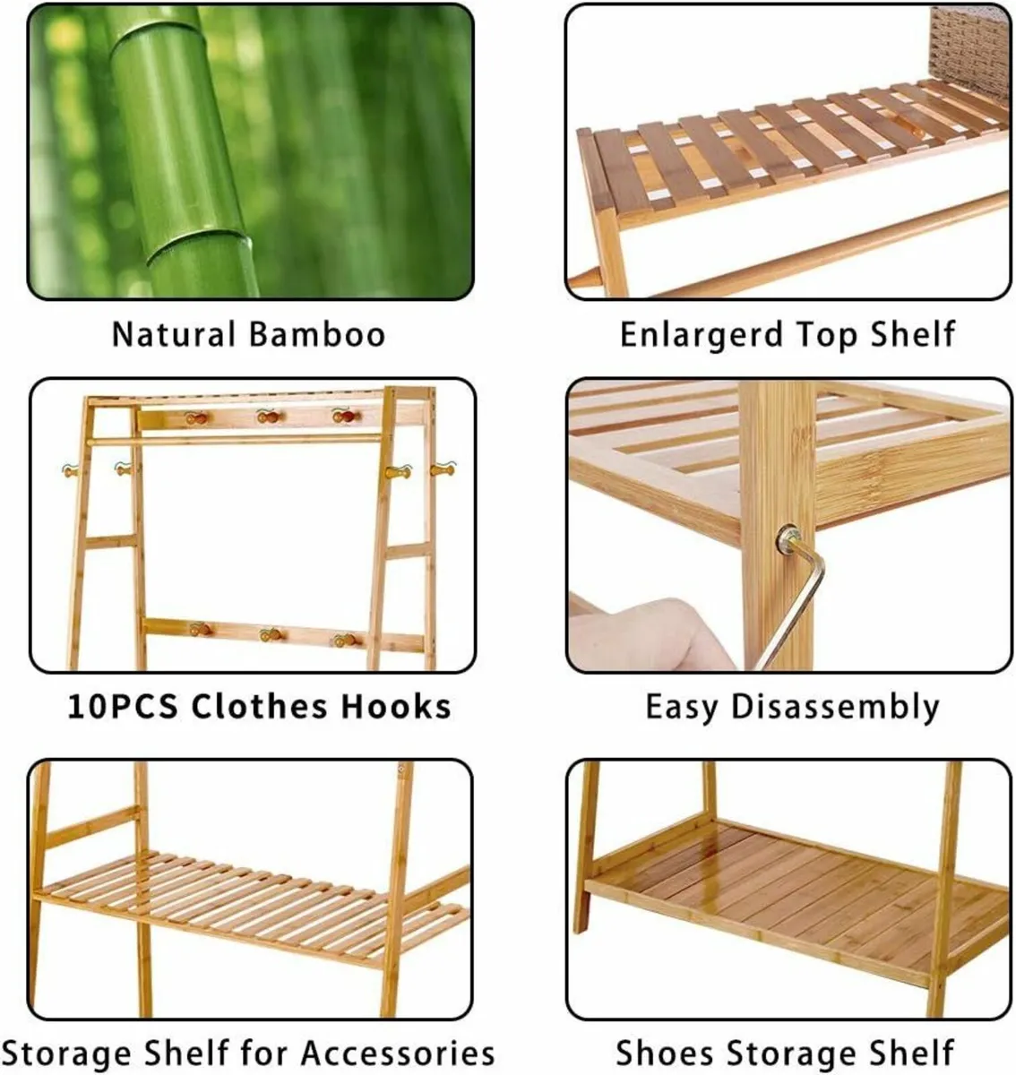 Clothes Rail Rack: Free Standing Storage Shelves - Image 3