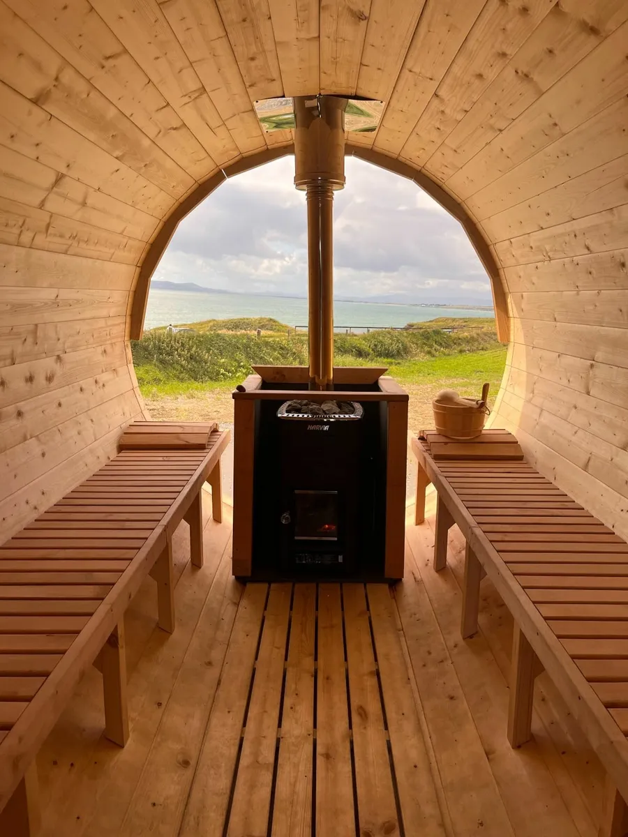 10 person Mobile Barrel Sauna with changing room - Image 2