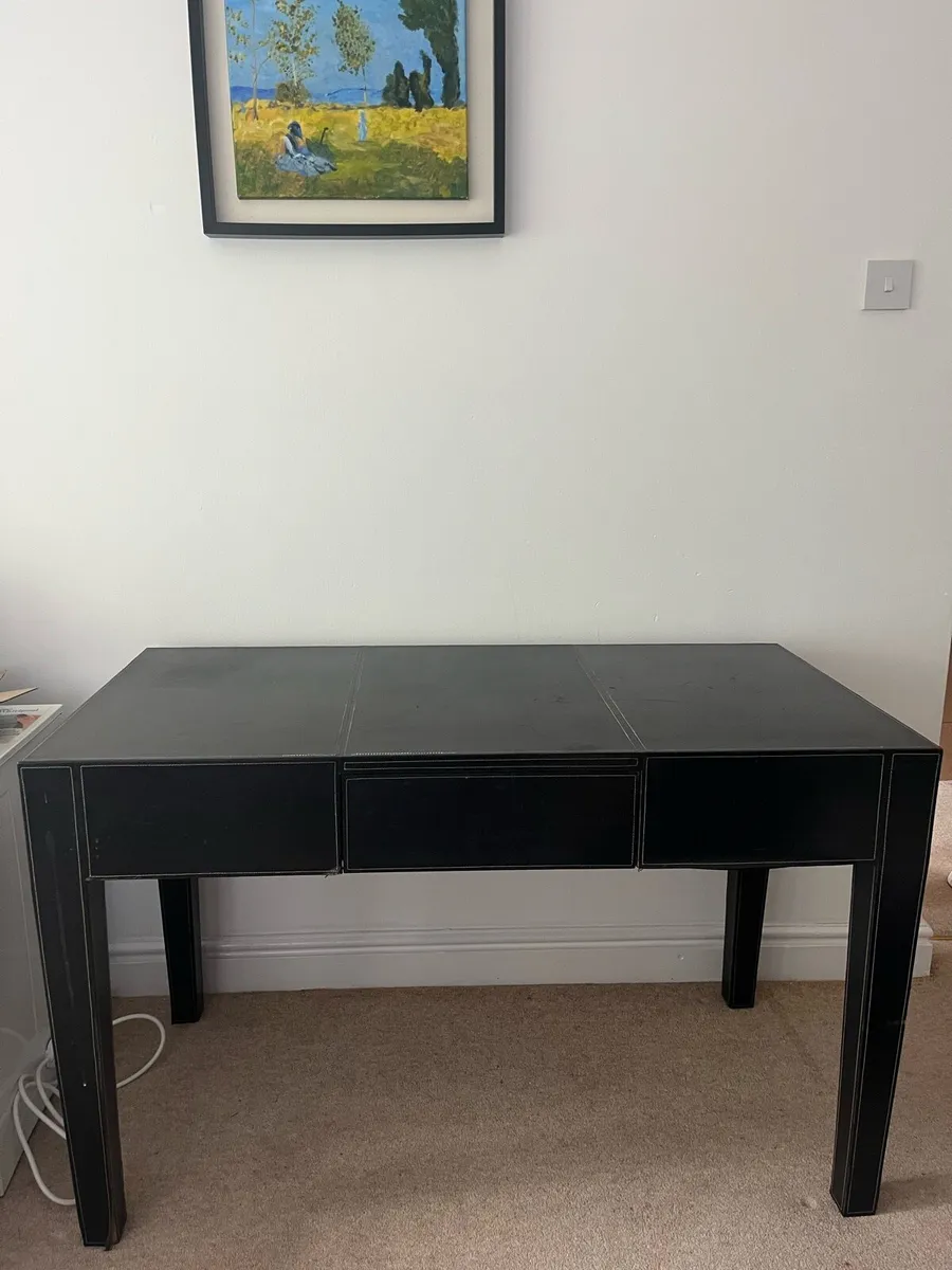 Black Desk with Drawer Storage - Image 1