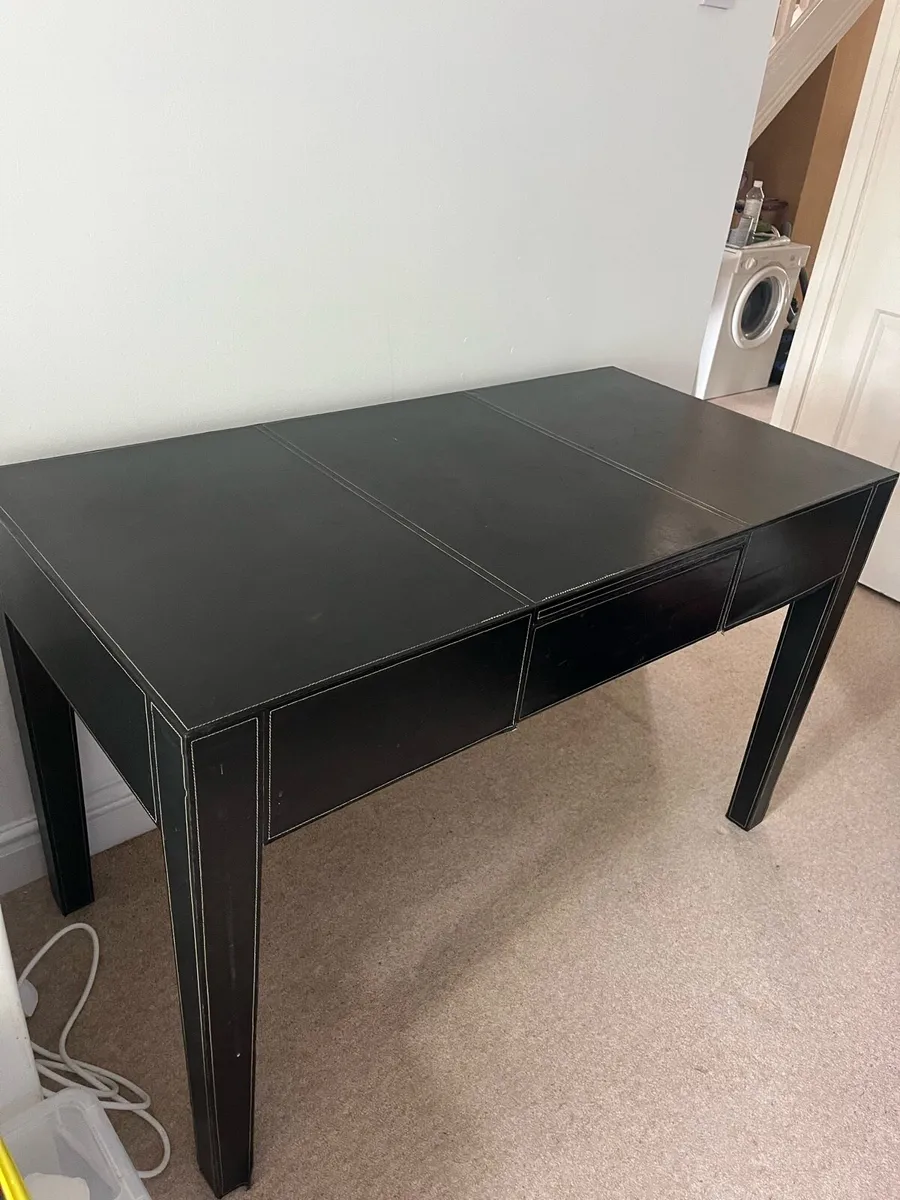 Black Desk with Drawer Storage - Image 3