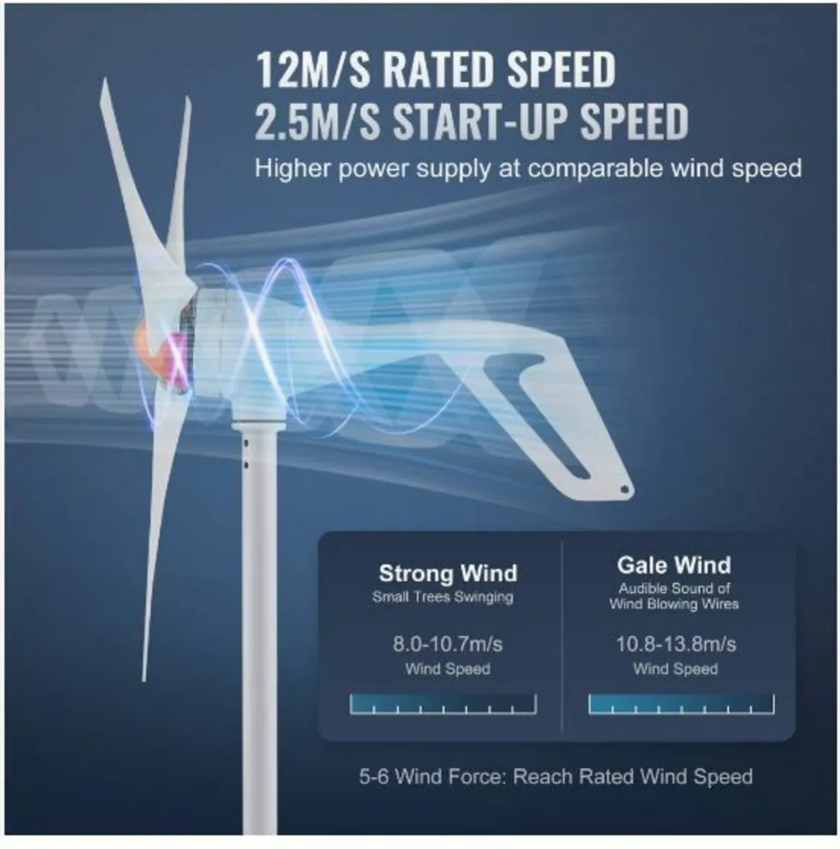 500W Wind Turbine Generator 12V 3-Blade Wind - Image 3