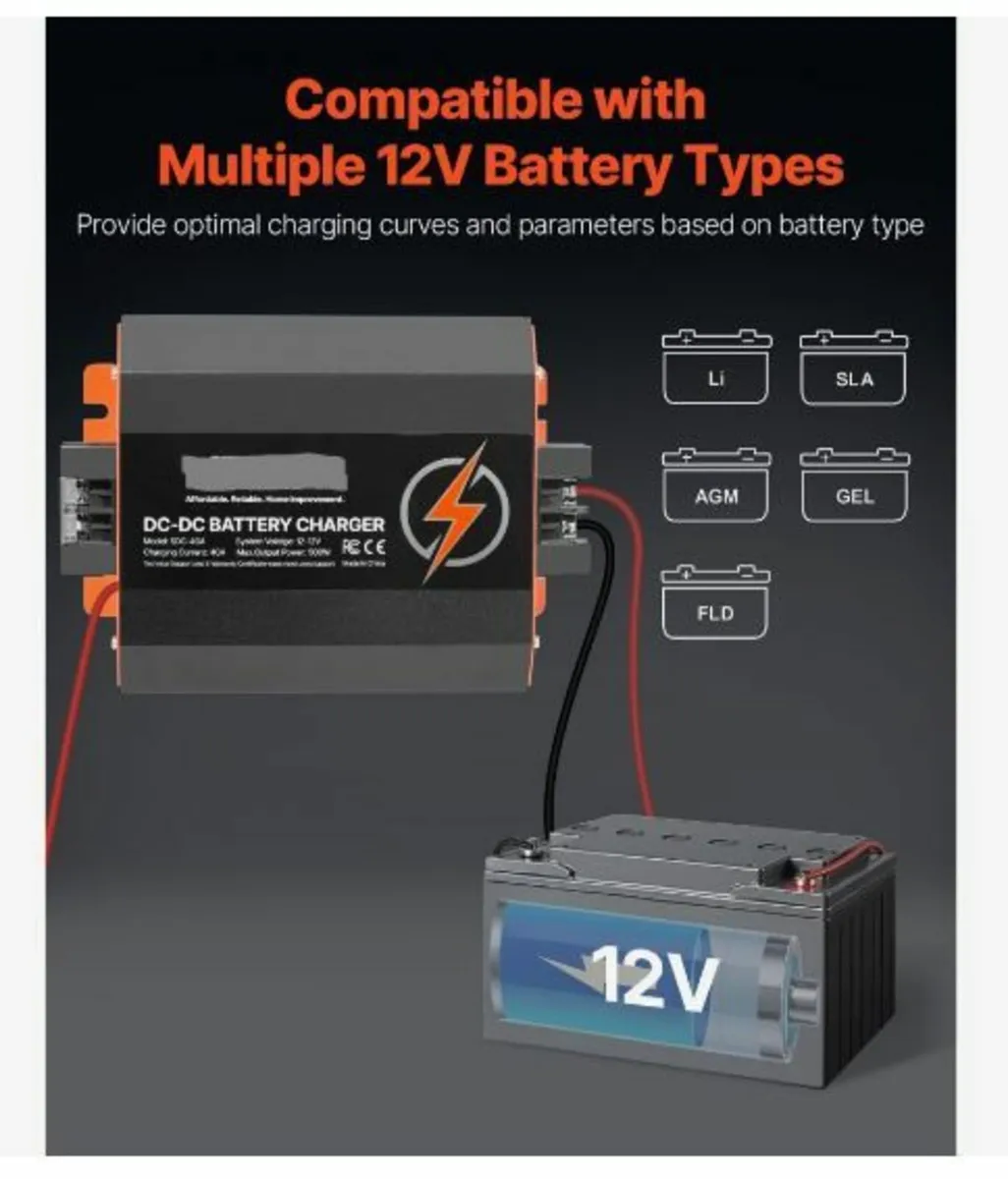 12V 40A DC to DC Charger Battery Charger 500W - Image 4