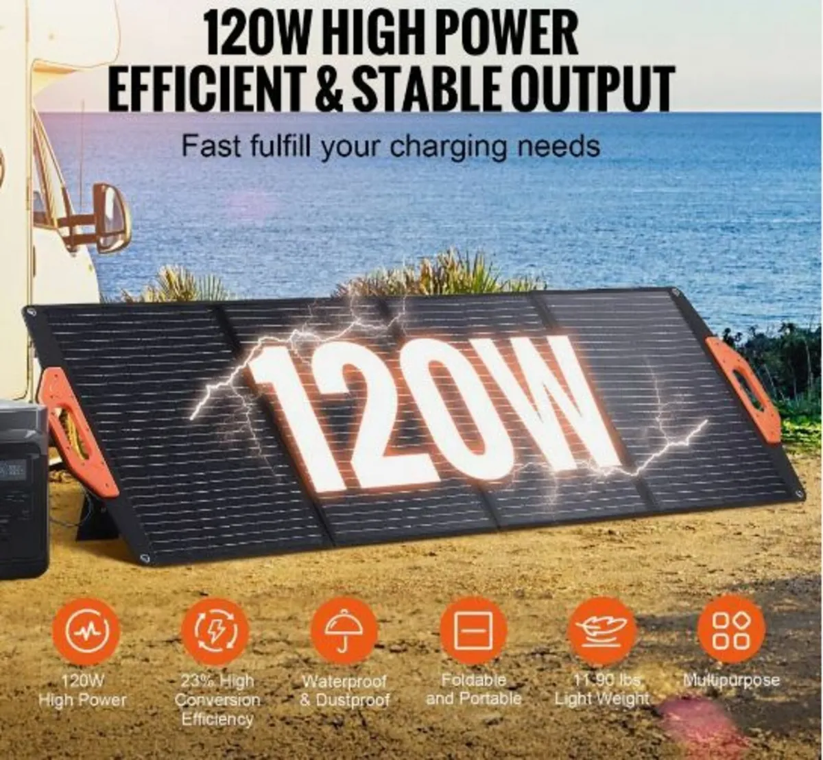 Portable Monocrystalline Solar Panel 120W - Image 3