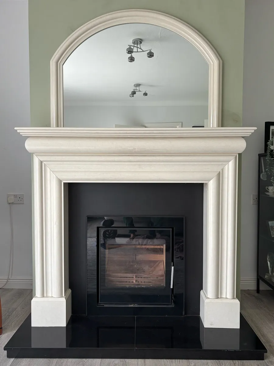 Fireplace Mirror and Stove - Image 1