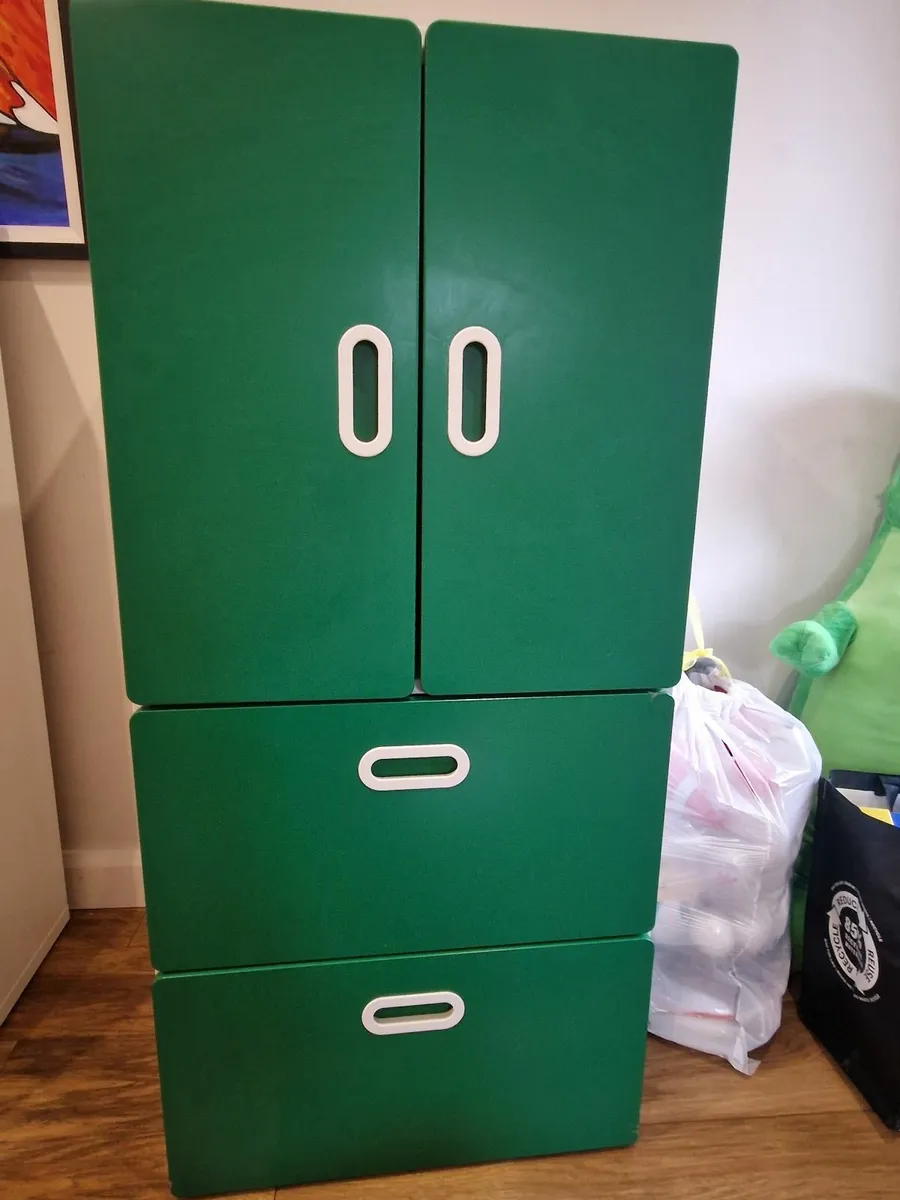 Kids Wardrobes x2 (Red & Green) - Image 1