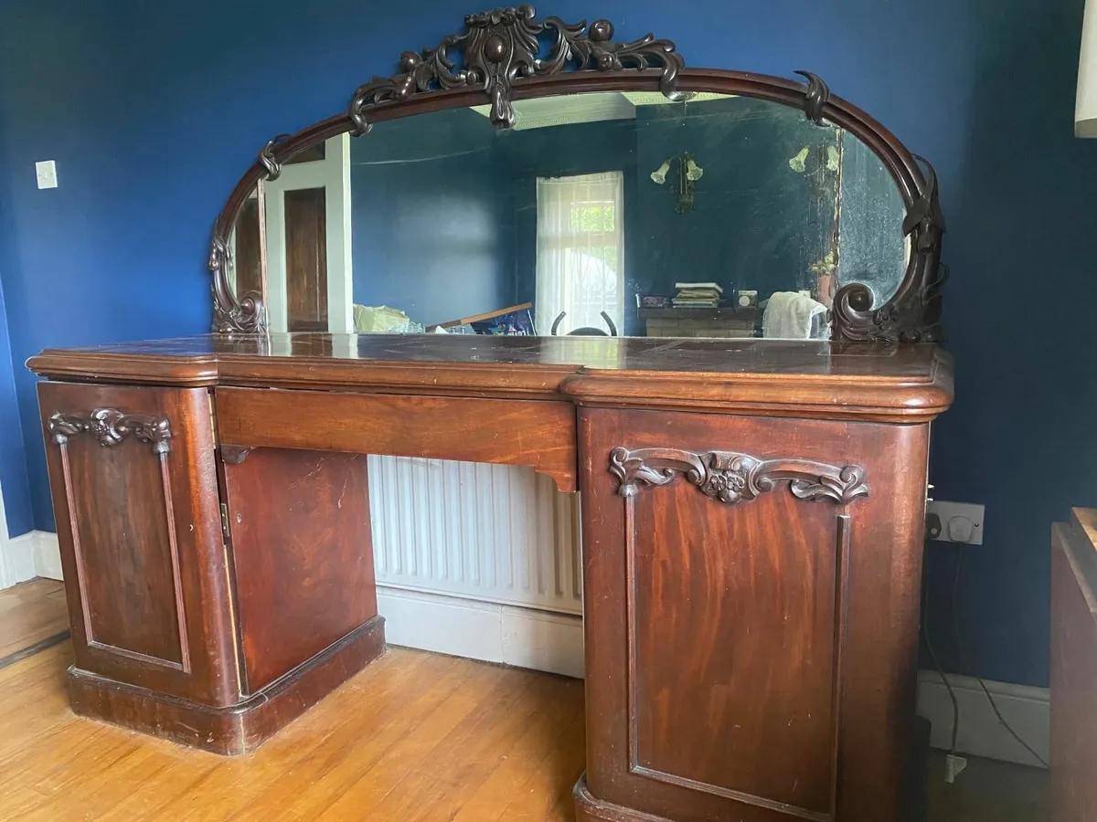 Victorian mahogany sideboard with mirror - Image 4