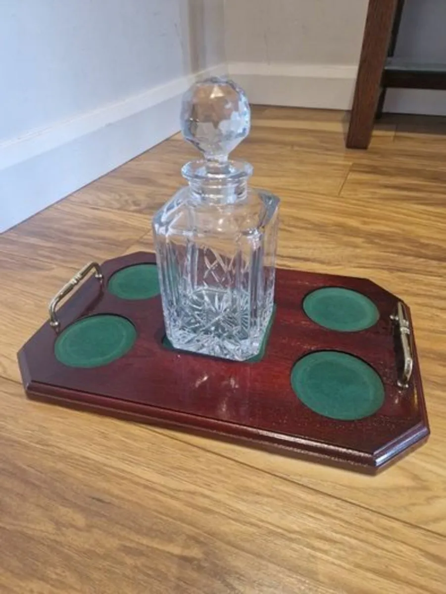 Crystal Glasses, Decanter and Tray - Image 1