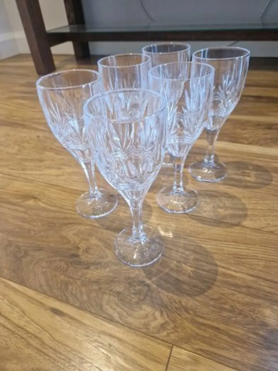 Crystal Glasses, Decanter and Tray - Image 2