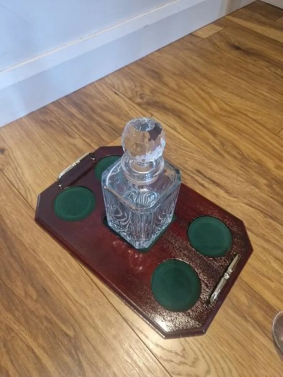 Crystal Glasses, Decanter and Tray - Image 4