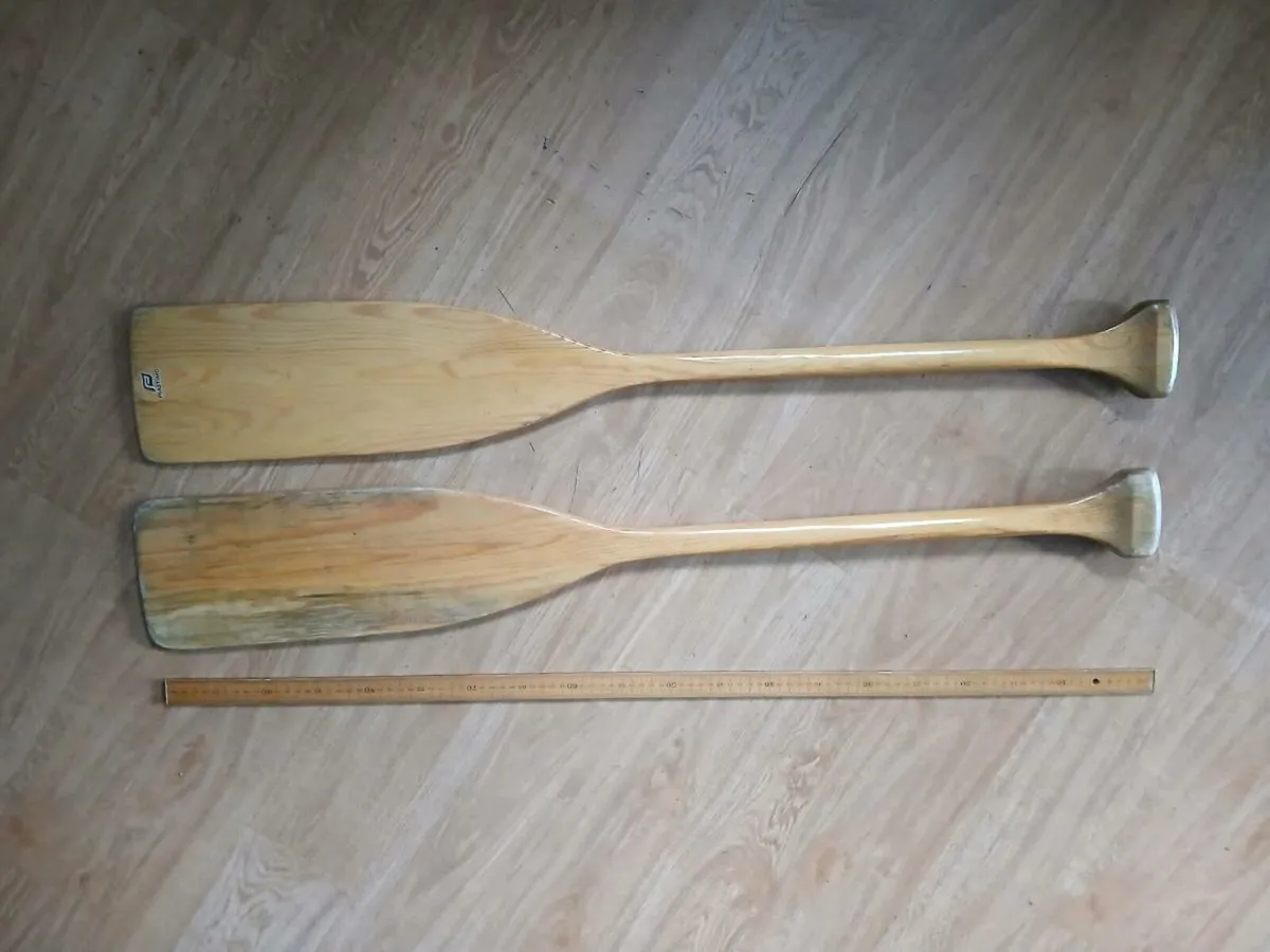 Two wooden paddles, secondhand. - Image 1