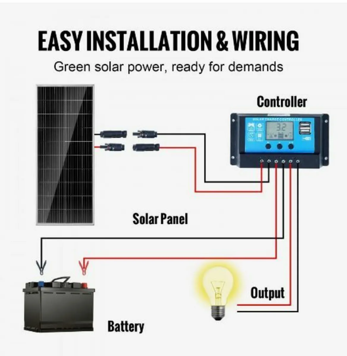 100W Monocrystalline Solar Panel Kit 12V Solar - Image 3