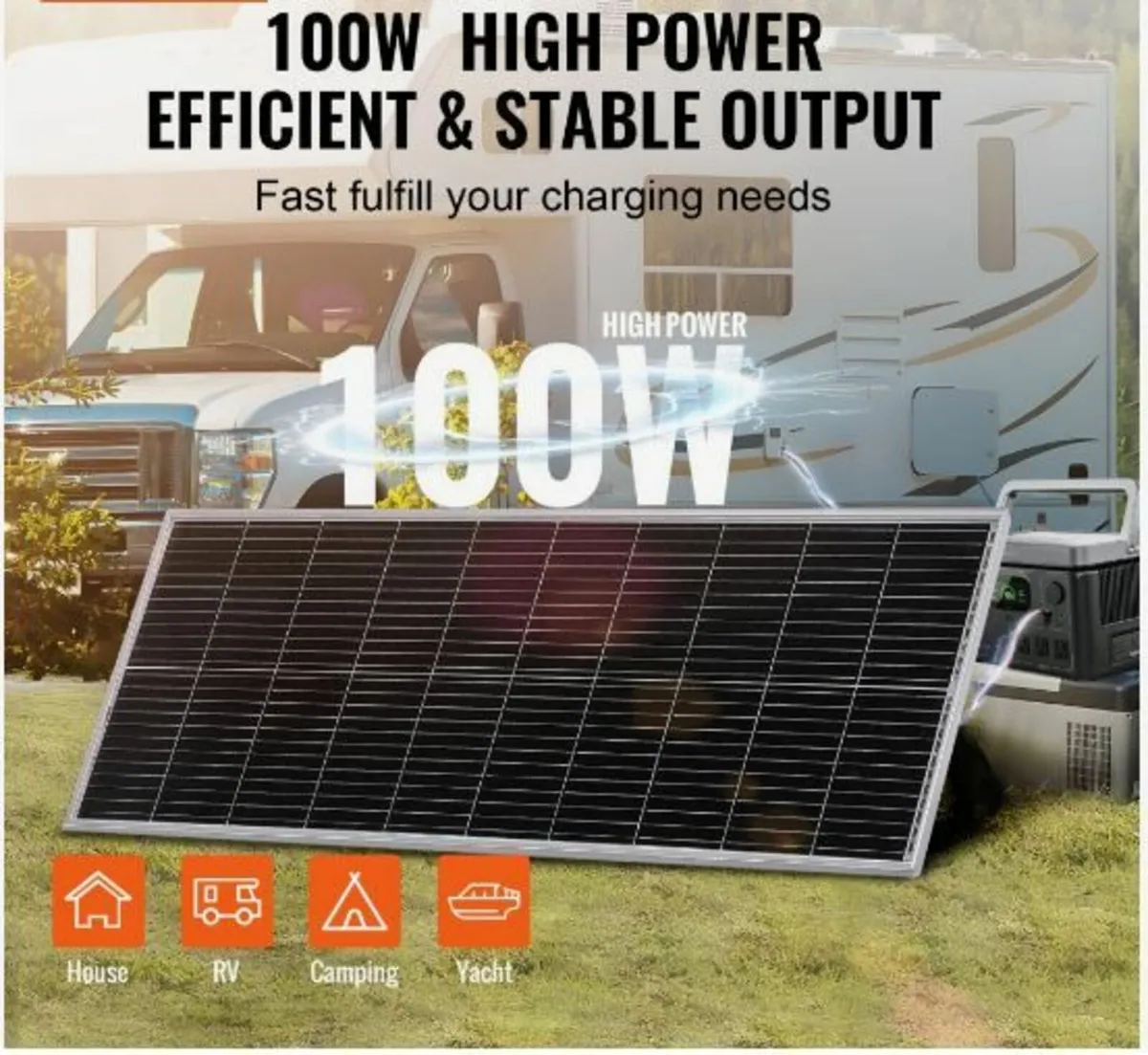 100W Monocrystalline Solar Panel Kit 12V Solar - Image 4