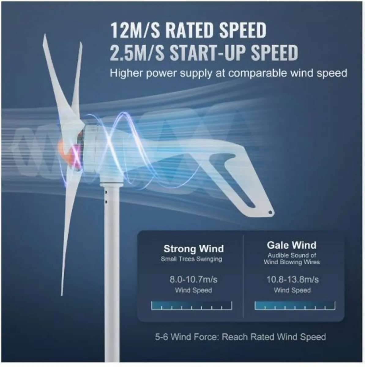 500W Wind Turbine Generator 12V 3-Blade Wind - Image 4